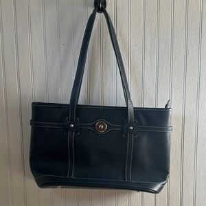 Dooney & Bourke Navy Leather Tote Bag
